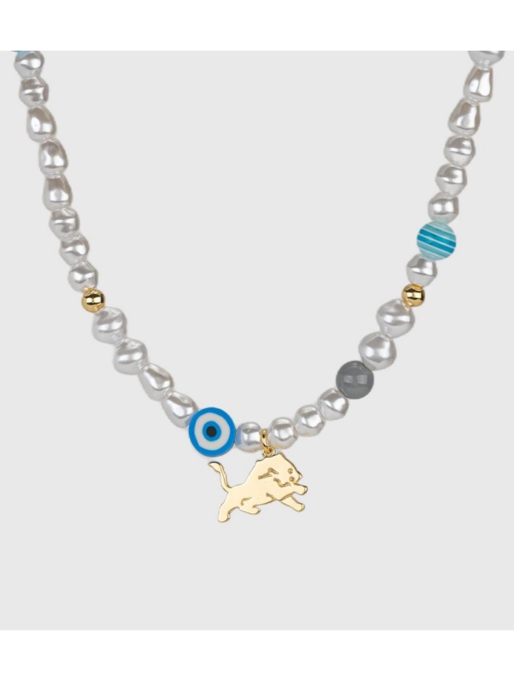 NEW, Bijoux Sport by Luv Aj NFL Pearl Bead
Logo Necklace - Detroit Lions